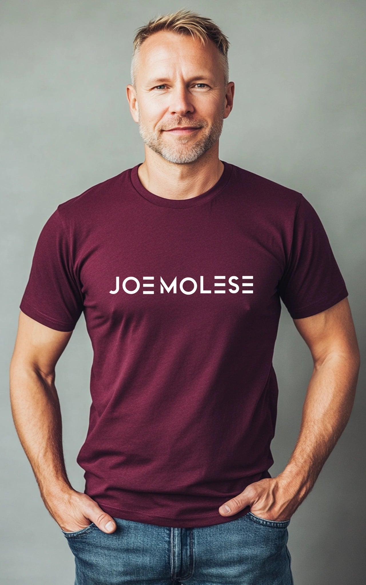 burgundy JOE MOLESE Basic Logo Tee Premium T-Shirt