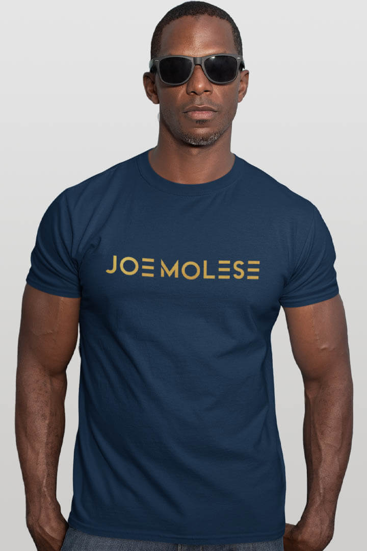 joe molese basic logo tee navy blau
