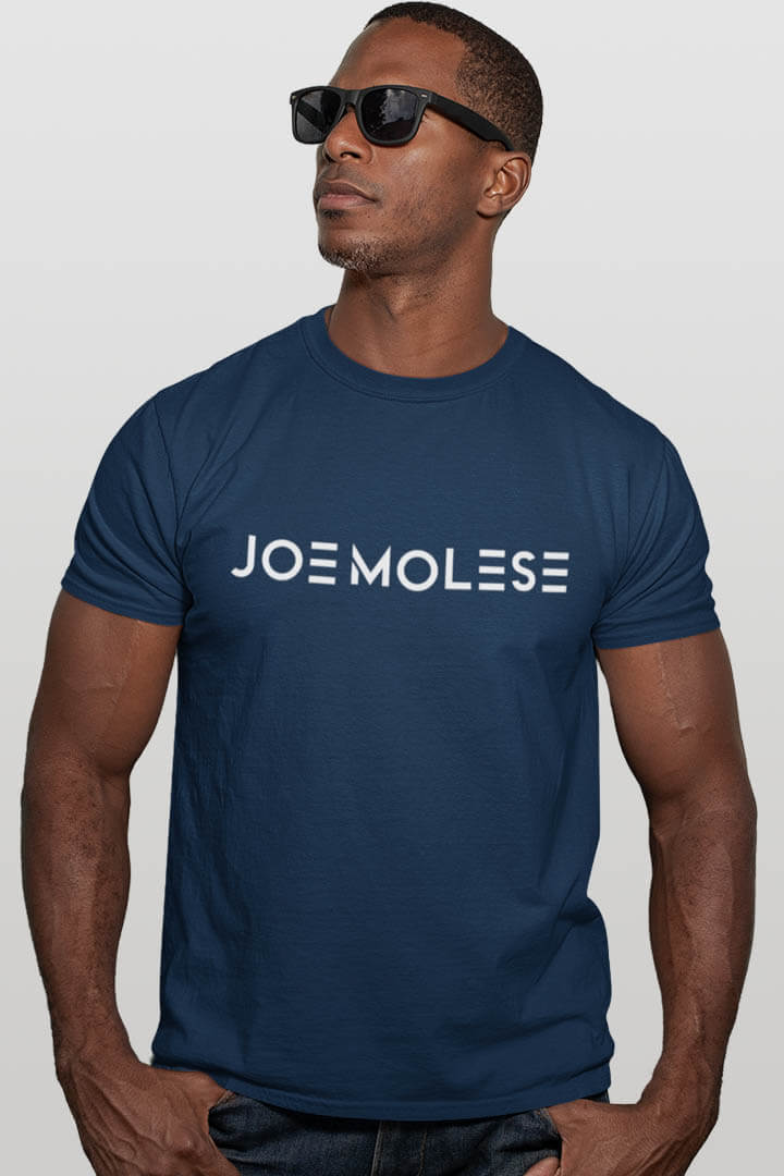 joe molese basic logo tee navy blau