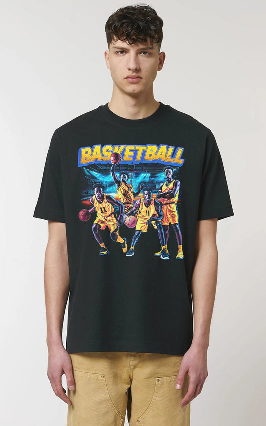 90er Jahre Vintage Bootleg T-Shirt - Basketball-Motiv für Sportfans