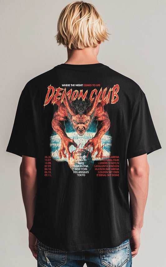 Rückseite des Demon Club World Tour T-Shirts – limitierte Edition mit einzigartigem Design