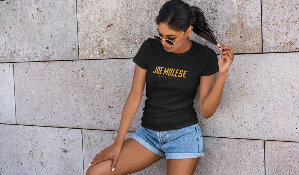 Damen T-Shirts Hoodies mit Metallic Print