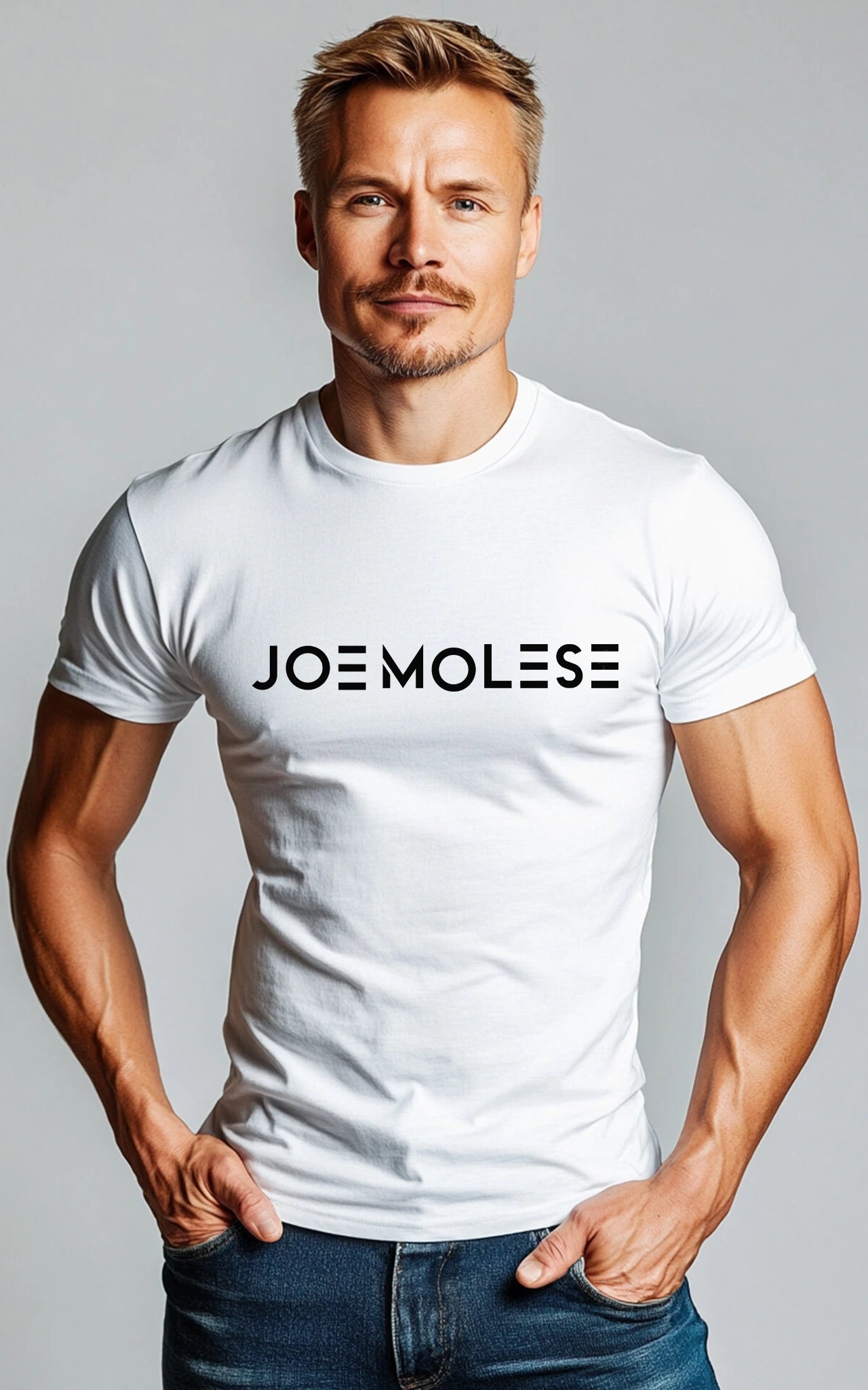 white JOE MOLESE Basic Logo Tee Premium T-Shirt