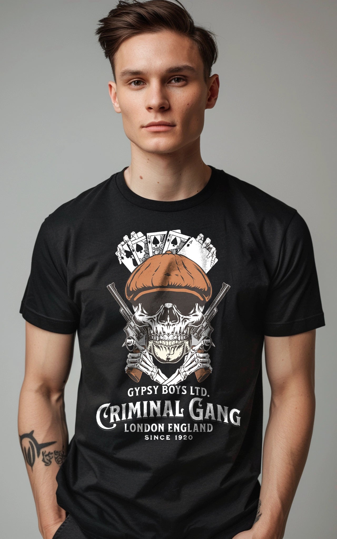 schwarzes Criminal Gang like Peaky Blinders T-Shirt 