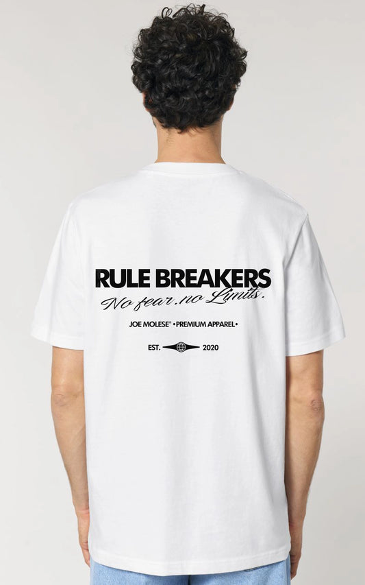 weisses Rule Breakers T-Shirt - Streetwear für Rebellen aus 100% Bio-Baumwolle