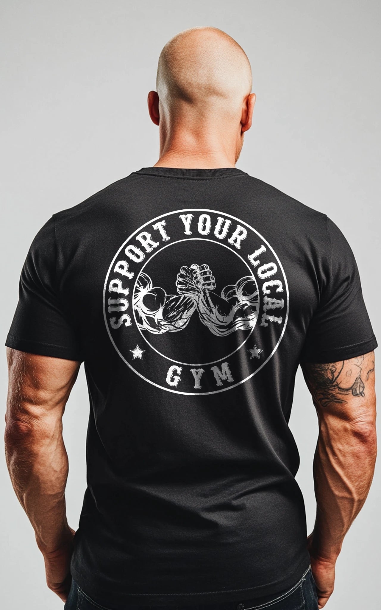 Support Your Local Gym T-Shirt in Schwarz 