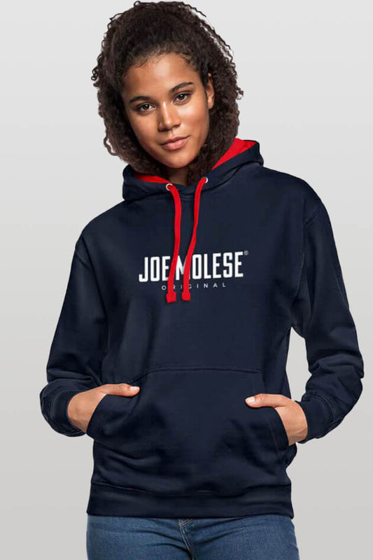 Joe Molese Logo Hoodie Damen navy blau rot
