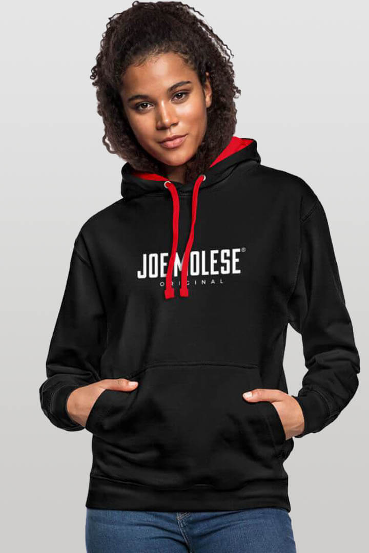 Joe Molese Logo Hoodie Damen schwarz rot