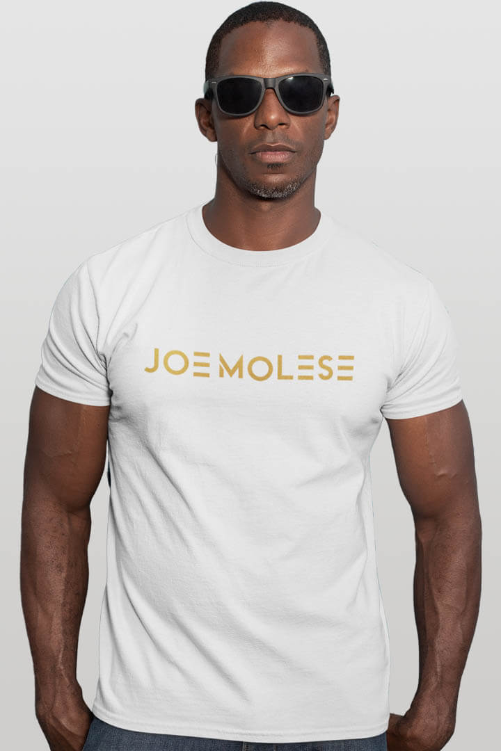 joe molese basic logo tee weiß white