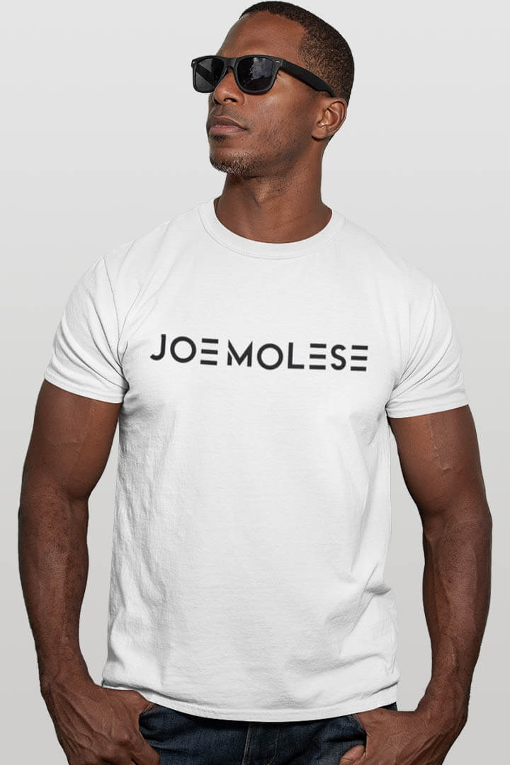 joe molese basic logo tee weiß white