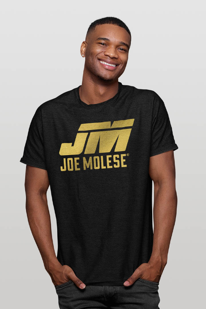 JOE MOLESE Logo Gold Big Premium T-Shirt schwarz