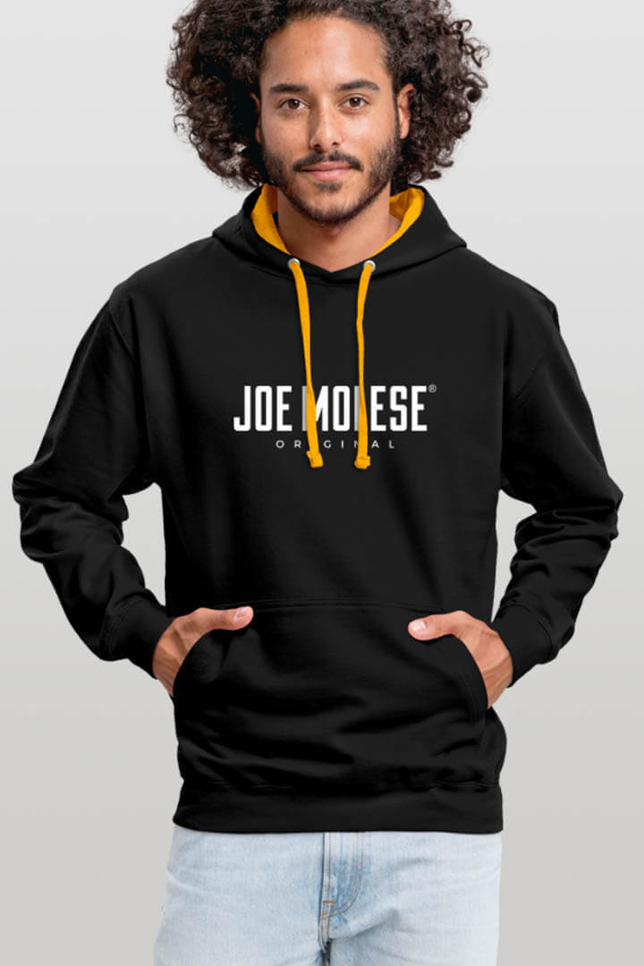JOE MOLESE Logo Hoodie Kapuzenpullover schwarz gelb