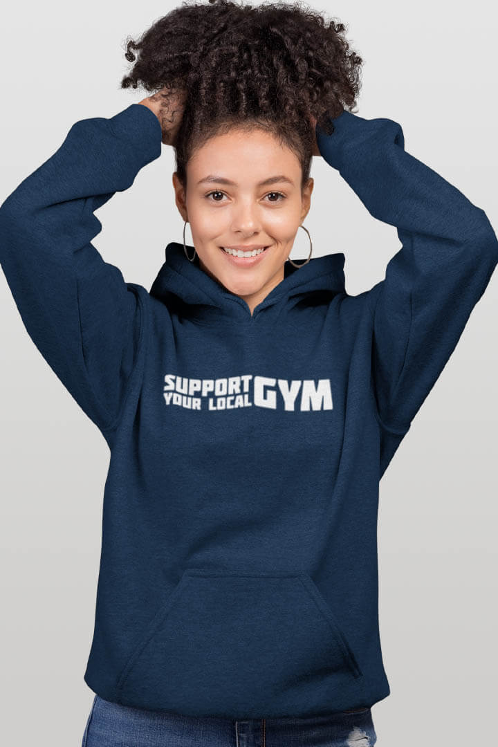 support your local gym statement Damen Hoodie - navy