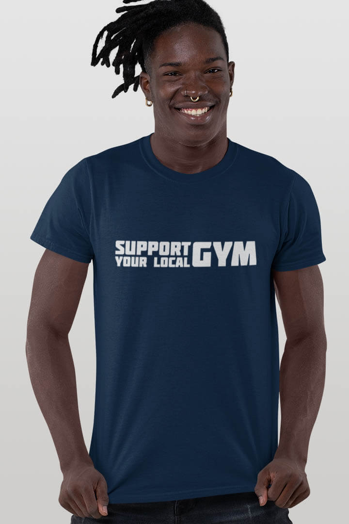 support your local gym statement herren T-Shirt print weiss navy