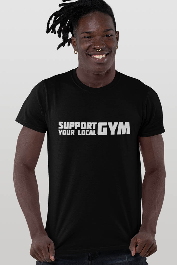 support your local gym statement herren T-Shirt print weiss Schwarz