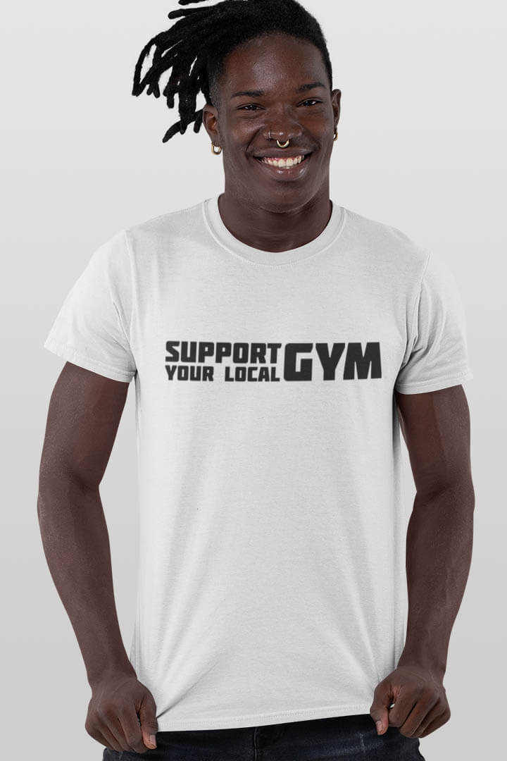 support your local gym statement herren T-Shirt print weiss 