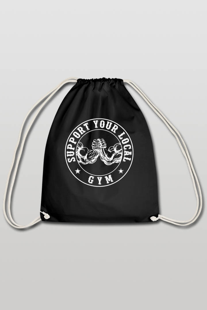 SUPPORT YOUR LOCAL GYM Turnbeutel Bag schwarz