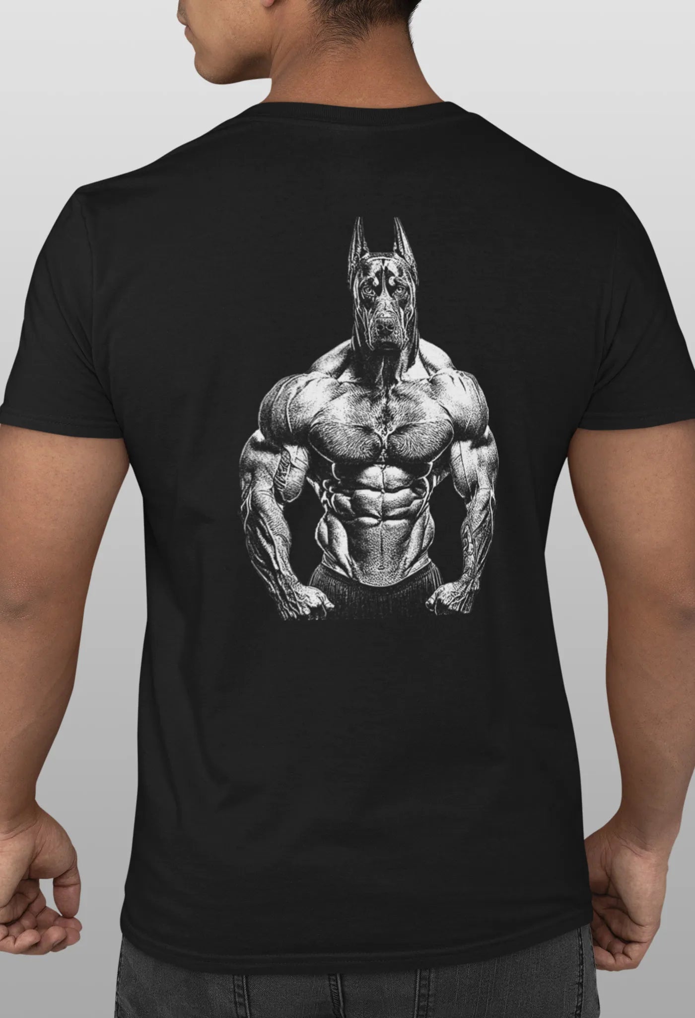 T-Shirt Gym Animal Dobermann Bodybuilding schwarz