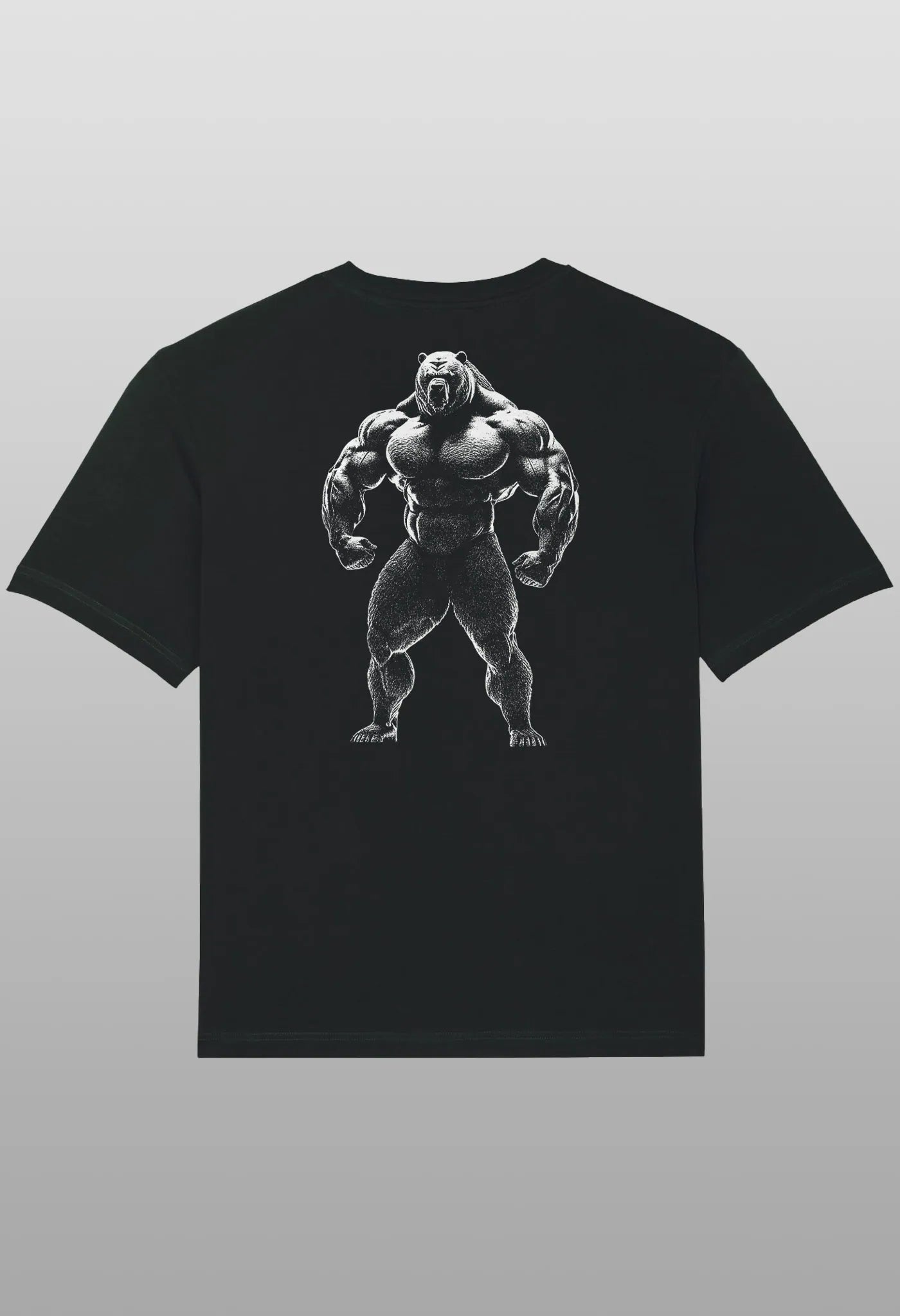 T-Shirt Gym Animal Grizzly Bear Bodybuilding Bär black