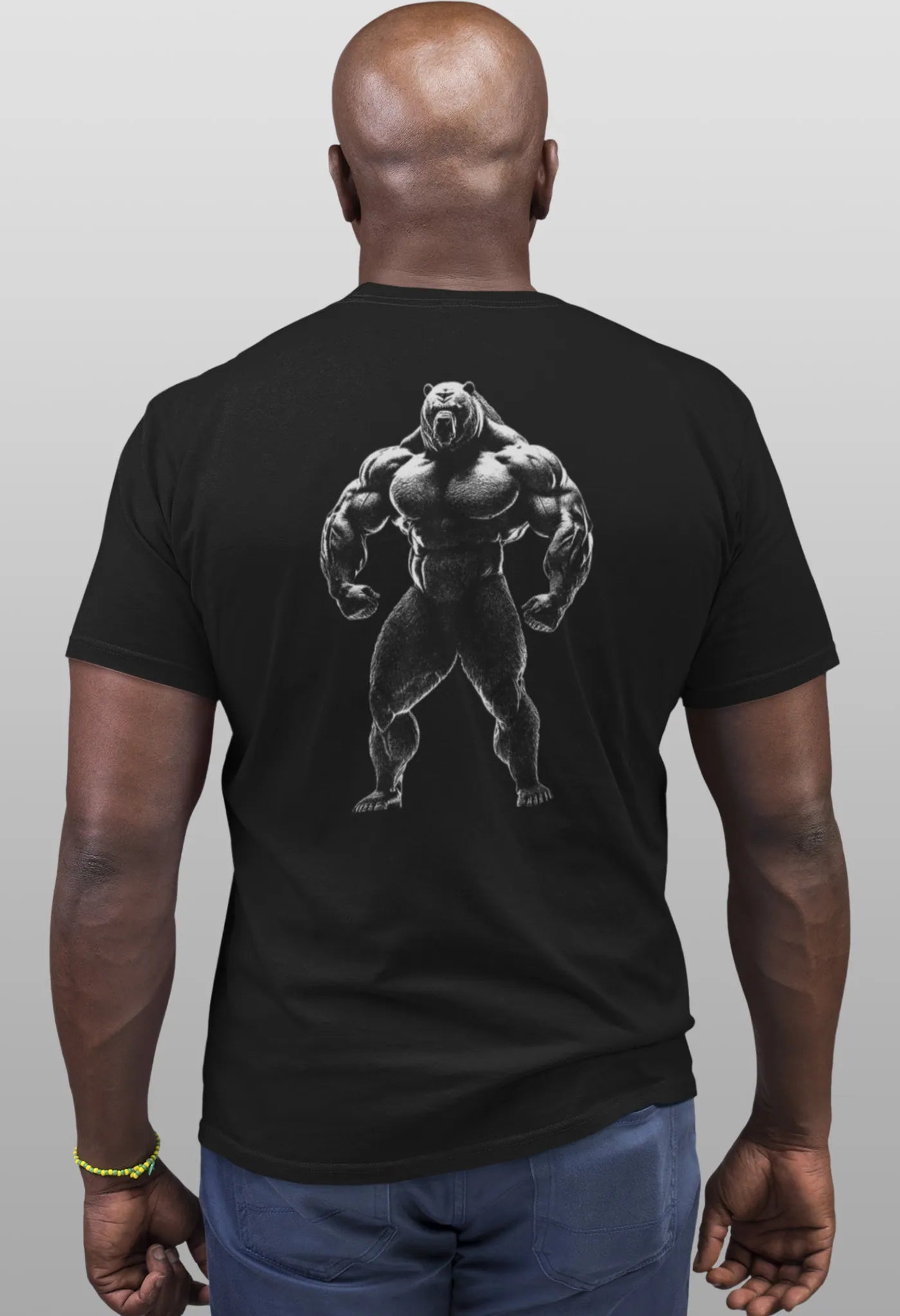 T-Shirt Gym Animal Grizzly Bear Bodybuilding Bär schwarz