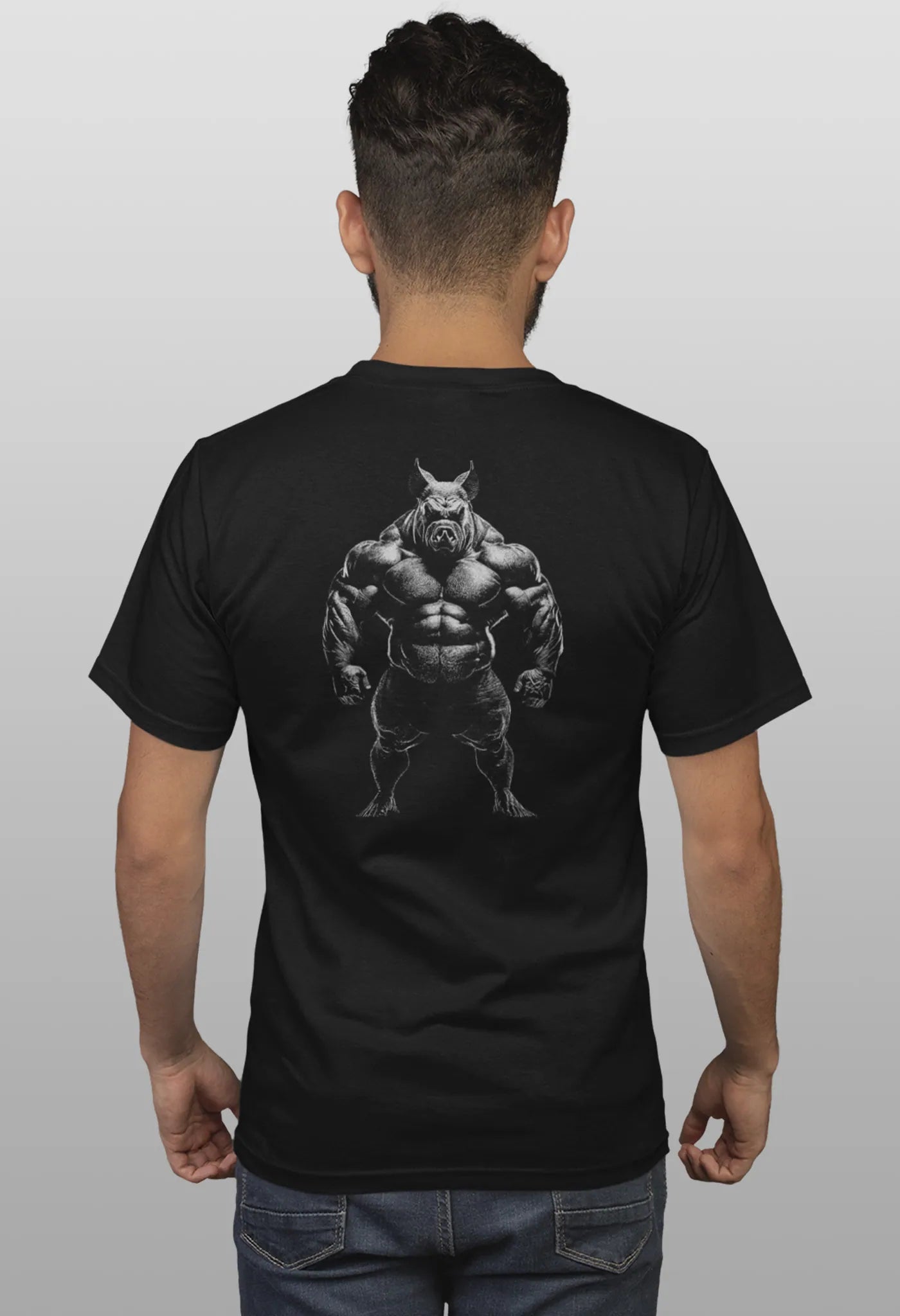 T-Shirt Animal Gym Pig Bodybuilding Schwein schwarz