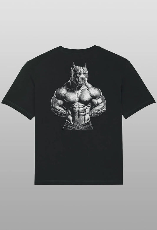 T-Shirt Animal Gym Pitbull Bodybuilding black