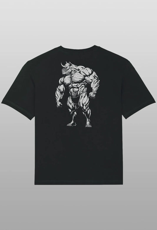 T-Shirt Gym Animal Rhino Bodybuilding Nashorn black