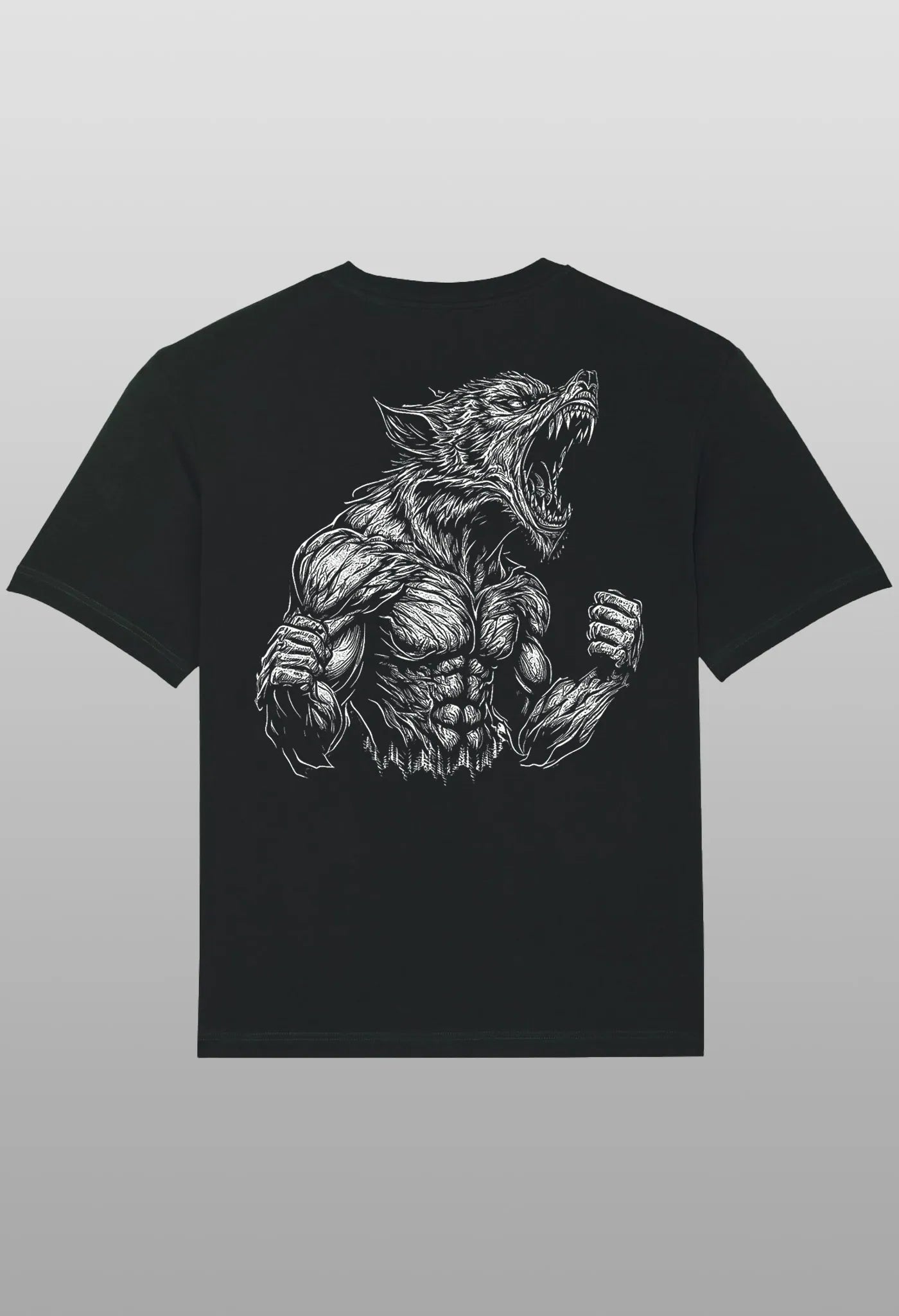 T-Shirt Animal Gym Screaming Wolf Bodybuilding black